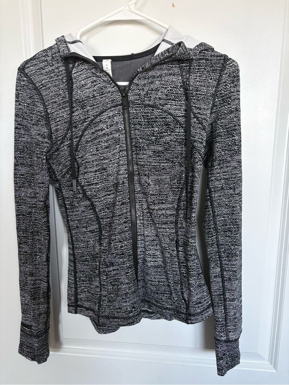 lululemon athletica Black & White Marled Zip Hoodie jacket